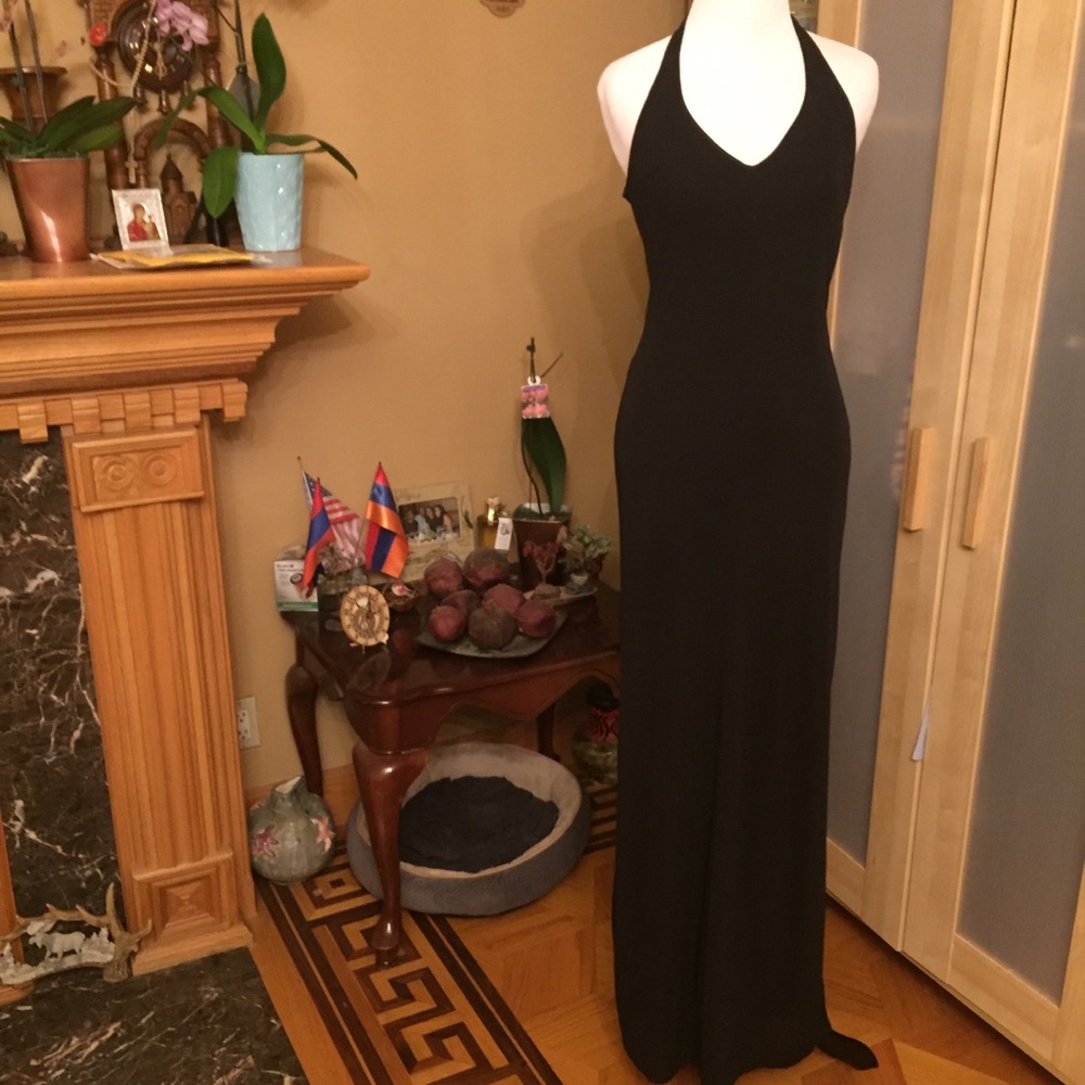 Laundry by Sherri Segal Black Open Back Gown